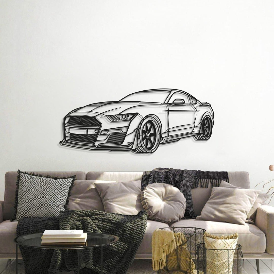 Detailed Shelby GT500 perspective metal art durable 2 mm laser cut steel