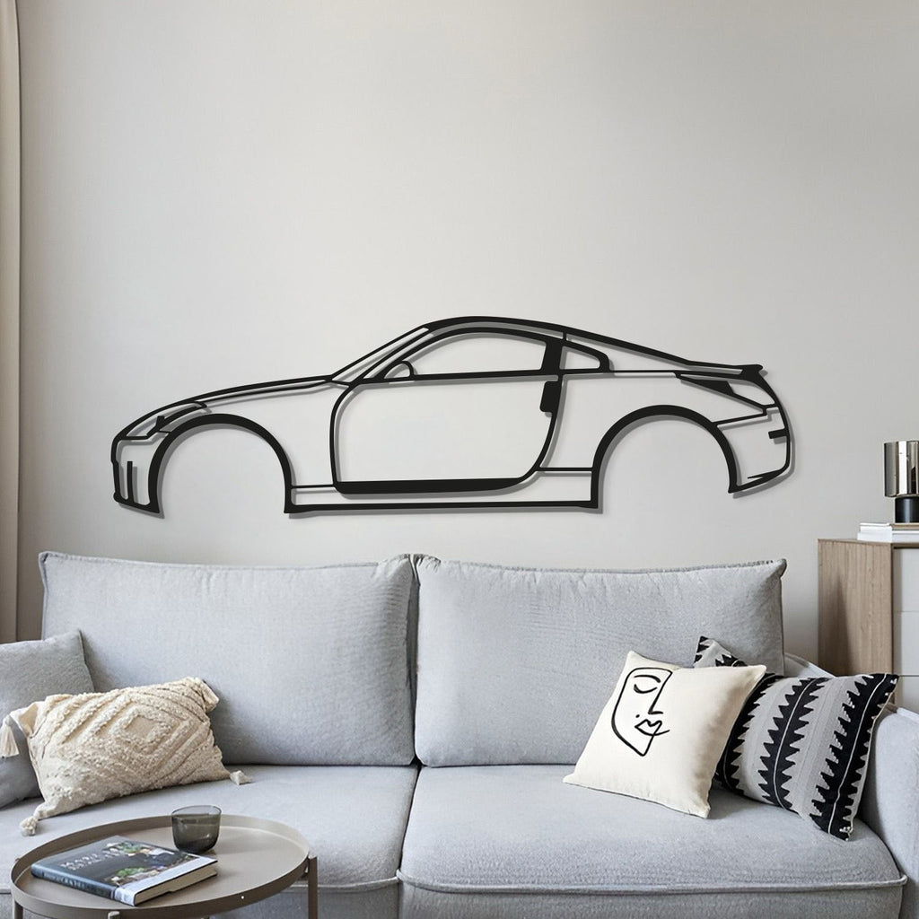 Laser cut metal wall art with Nissan 350Z 2005 for modern living room décor