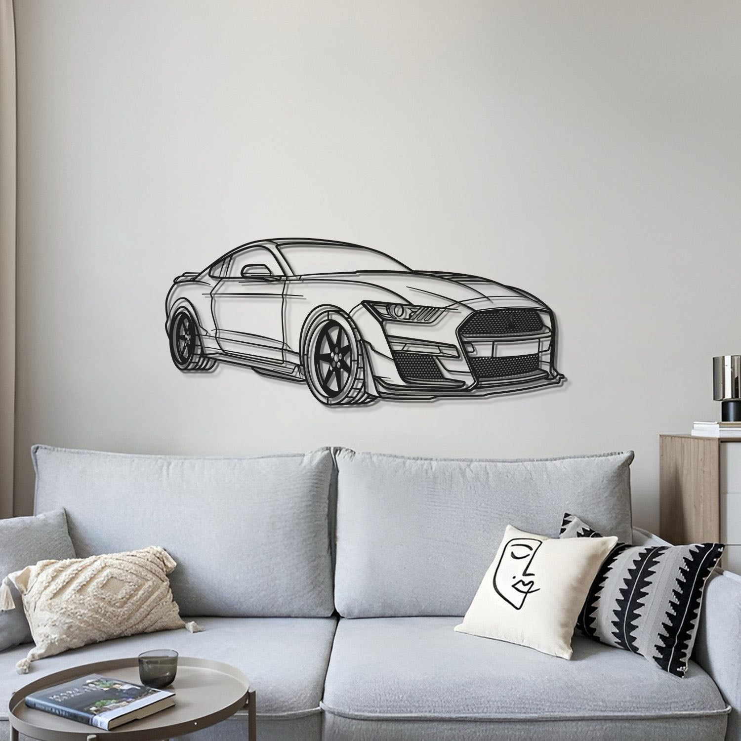 Shelby GT500 perspective metal wall art lifted 1 cm for 3D effect